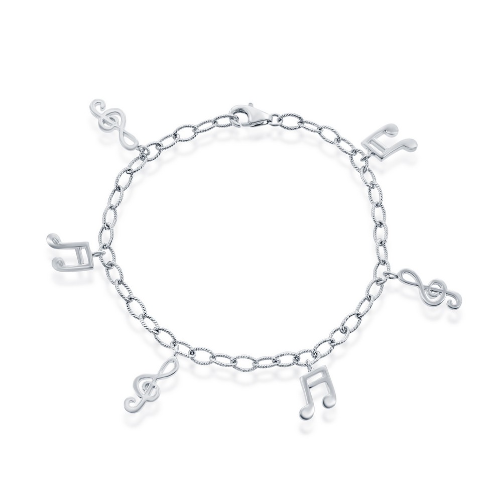 Silver Belcher Charm Bracelet with Gold-plated Charms — Oriana